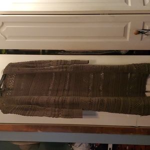 Bcbg maxazria long cardigan green